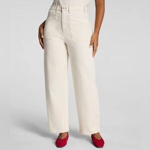 Spanx Authentic 360 Utility Barrel Jeans in Alabaster